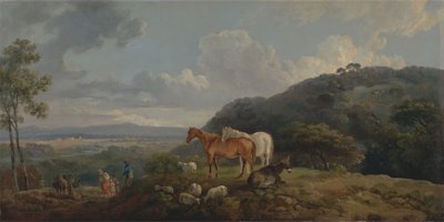 Morning- Landscape with Mares and Sheep by George Barret